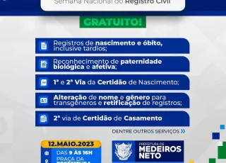 REGISTRE-SE: Prefeitura de Medeiros Neto recebe mutirão para tirar e regularizar documentos da população nesta sexta-feira