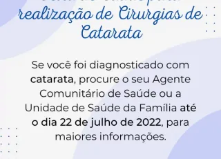 Secretária de Saúde de Mucuri participará de Mutirão de Catarata nos dias 29 e 30 de julho, em Caravelas