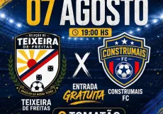Seleção de Teixeira de Freitas enfrenta Construmais FC em amistoso antes da Copa Construir