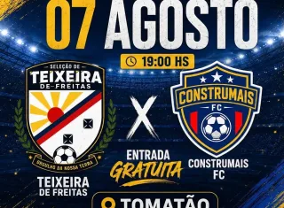 Seleção de Teixeira de Freitas enfrenta Construmais FC em amistoso antes da Copa Construir