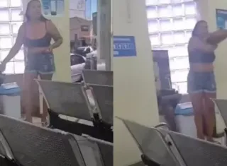 Sem água em casa, mulher toma banho em posto da Copasa e protesto viraliza nas redes sociais