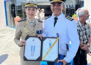 Subcomandante da 43ª CIPM/Itamaraju  é condecorado no Comando de Policiamento da Região Sul