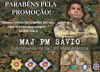 SUBCOMANDANTE DA CIPE MATA ATLÂNTICA É PROMOVIDO AO POSTO DE MAJOR.