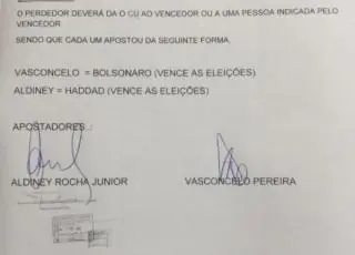 Suposto apostador perde o C....em aposta com vitória de Bolsonaro