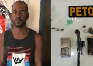 Suspeito de tráfico é preso pela PM com arma e drogas em Alcobaça