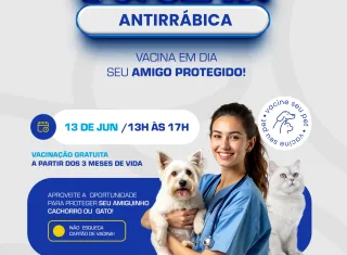 Vacinação gratuita de cães e gatos nesta sexta-feira 13, em Teixeira de Freitas 
