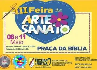 Terceira edição da Feira de Artesanato começa nesta quarta-feira, 8