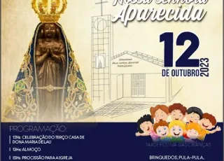 Tradicional Festa da Padroeira Nossa Senhora Aparecida do Ponto Sinfrônio acontece no próximo dia 12. Veja a programação e participe!