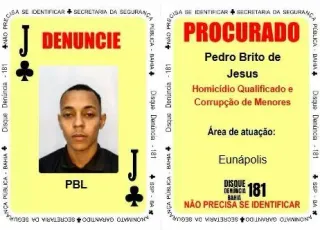 Traficante autor de homicídios no Extremo Sul é o novo Valete de Paus do Baralho do Crime da SSP