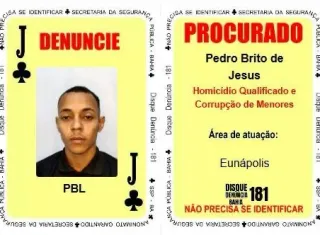 Traficante autor de homicídios no Extremo Sul é o novo Valete de Paus do Baralho do Crime da SSP