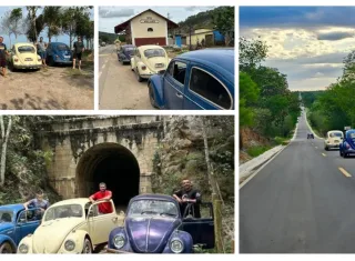 Três Fuscas percorrem a histórica rota da Estrada de Ferro Bahia-Minas