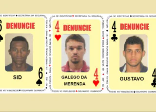 Três suspeitos de homicídios entram no Baralho do Crime