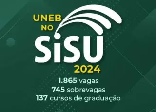 UNEB oferta 1.865 vagas e 745 sobrevagas pelo SiSU 2024; inscrições de 22 a 25/01