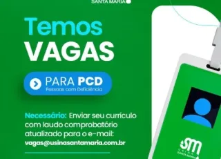 Usina Santa Maria abre vagas exclusivas para pessoas com deficiência (PCD)