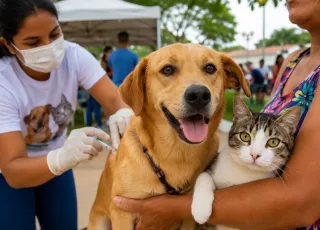 Vacinação de cães e gatos mobiliza moradores das microáreas 04 e 05 em Alcobaça