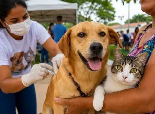 Vacinação de cães e gatos mobiliza moradores das microáreas 04 e 05 em Alcobaça