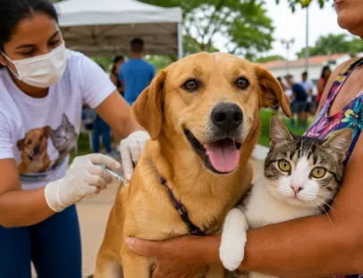 Vacinação de cães e gatos mobiliza moradores das microáreas 04 e 05 em Alcobaça
