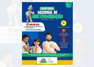 Vacinação em dia: Multivacinação chega a todas as UBS de VEREDA de 06 a 31 de Outubro