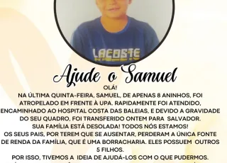 Vaquinha solidária para Samuel: Família busca ajuda após acidente grave