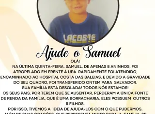 Vaquinha solidária para Samuel: Família busca ajuda após acidente grave