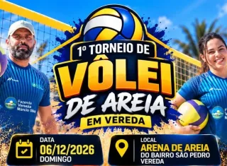 Vereda realiza 1º Torneio de Vôlei de Areia em dezembro; inscrições seguem até 27 de novembro