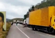 Vídeo: Caminhoneiro de 28 anos morre em engavetamento com quatro carretas na BR-116