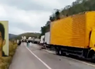 Vídeo: Caminhoneiro de 28 anos morre em engavetamento com quatro carretas na BR-116
