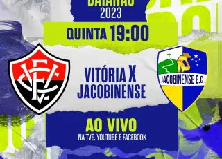 Vitória e Jacobinense será transmitido hoje às 19 horas