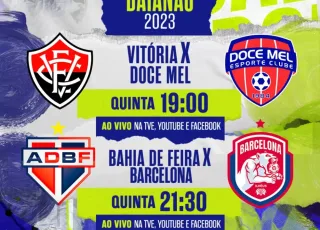 Vitória x Doce Mel e Bahia de Feira x Barcelona é transmitido ao vivo nesta quinta