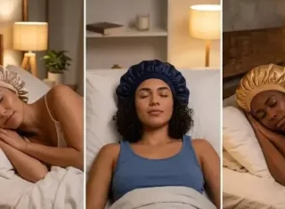 Você acorda com frizz e cachos amassados? Veja para que serve a touca de cetim e como usar em cabelos lisos, cacheados e crespos